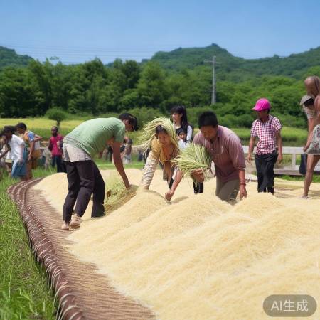 5岁女孩泪抢稻谷,伙伴们纷纷赶来助阵!