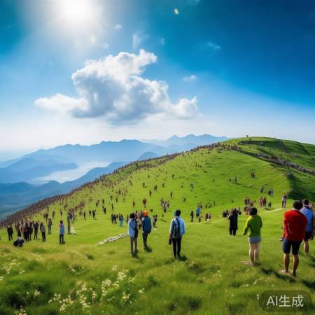 国外山坡中国同胞奇观