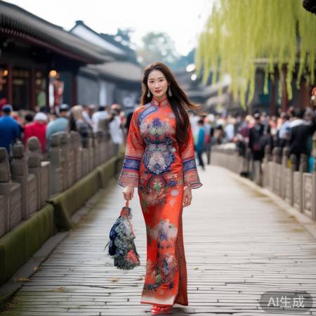 谷爱凌旗袍漫步苏州，惊艳古城！